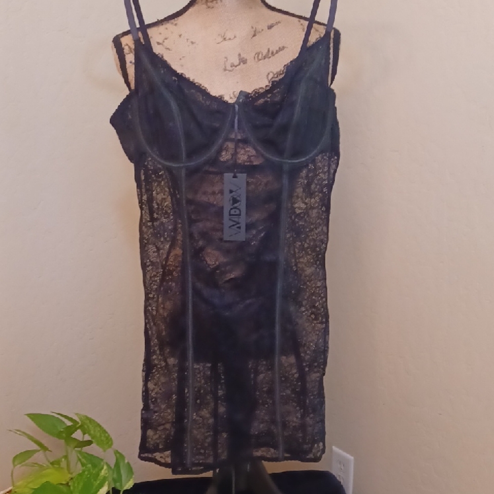 Dollskill Widow 1x Black Eternal Seduction Lace Slip